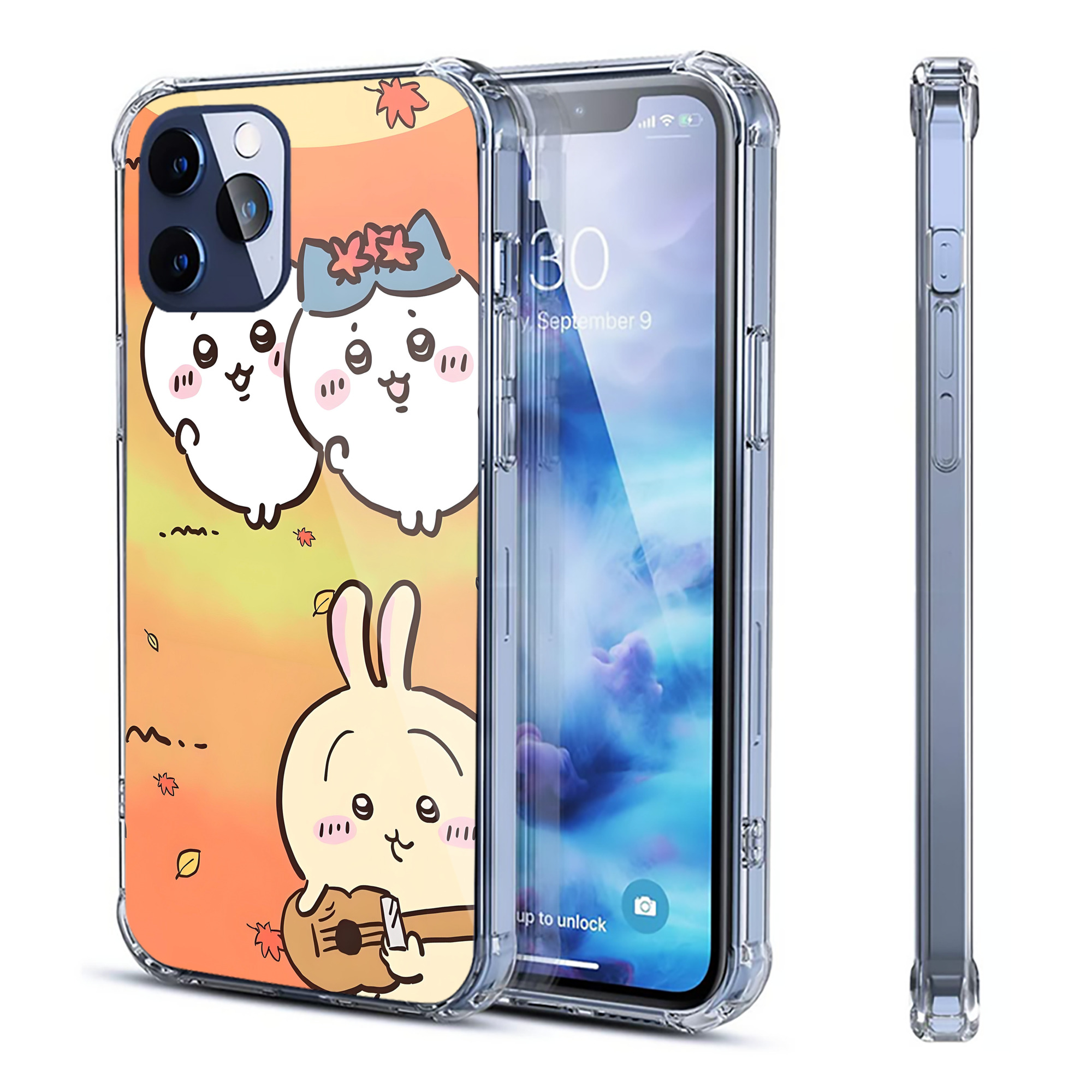 （画像用） ちいかわ Chii-kawa 【iPhone 12シリーズ対応】透明スマホケース（クリアソフトケース）